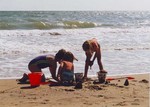 Building Sand Castles on Courtown's North Beach